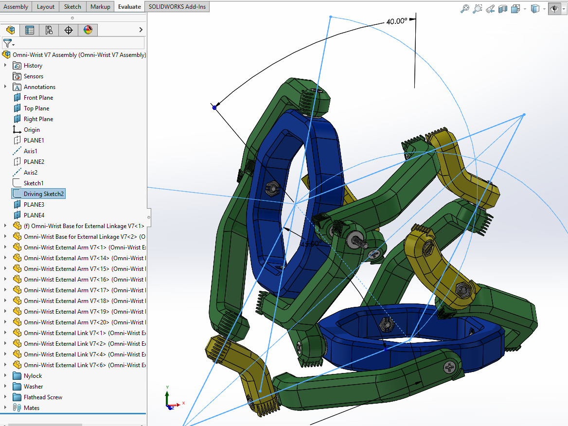 半球全方位腕部连杆结构3D图纸 Solidworks设计