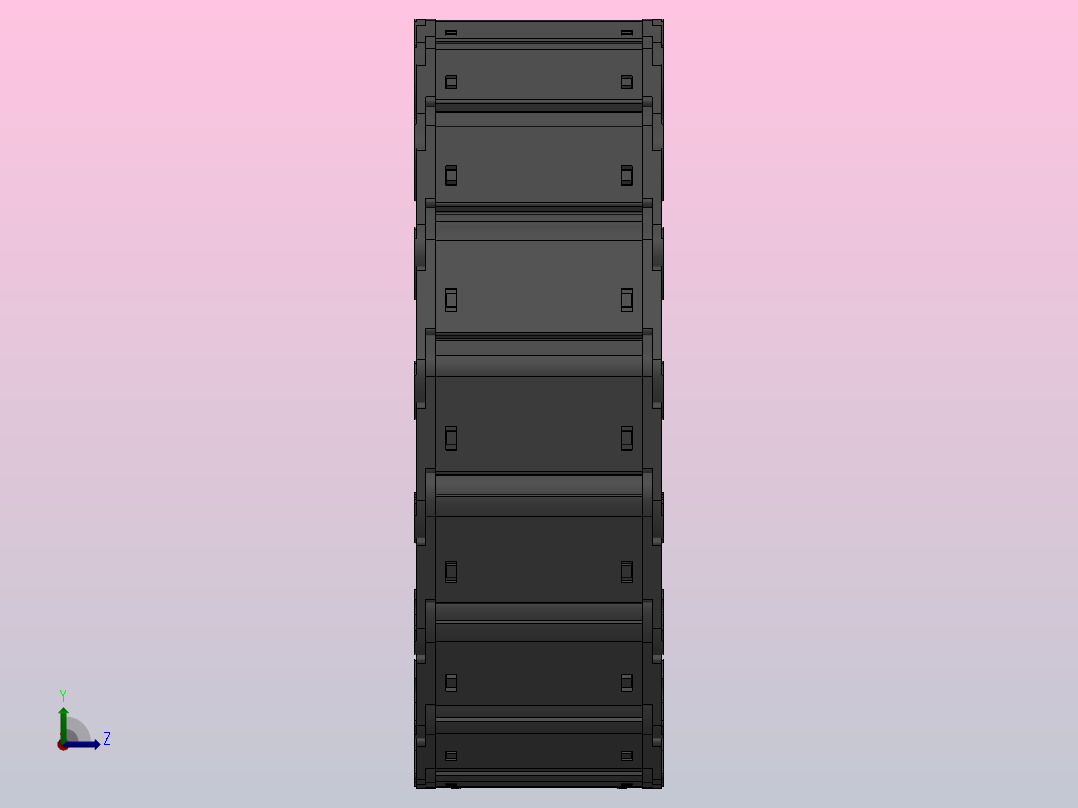 弯曲半径125内高25两侧打开型DB封闭式拖链_DMD25CDBA-25-77-125R-30左视图
