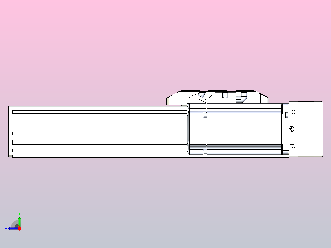 滚珠丝杠直线轴带导轨全封闭TPA-HCR-85D-1610C-L150-ML-C-P20-N3右视图