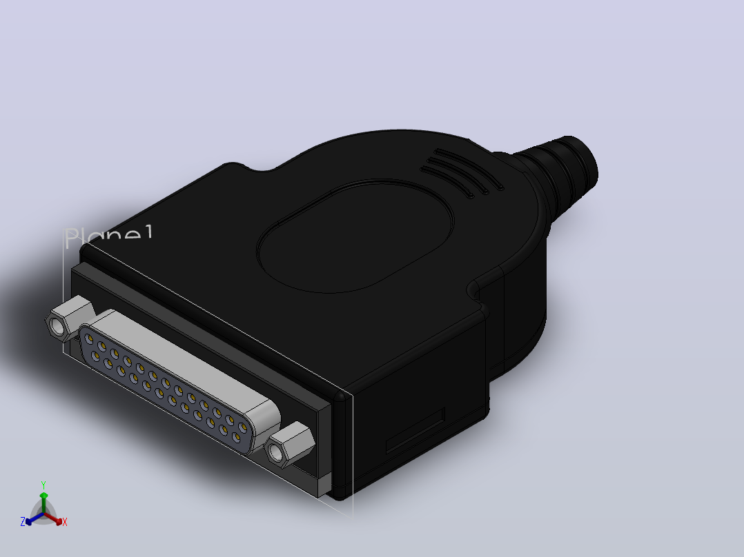 DB25 分线连接器正等轴测图