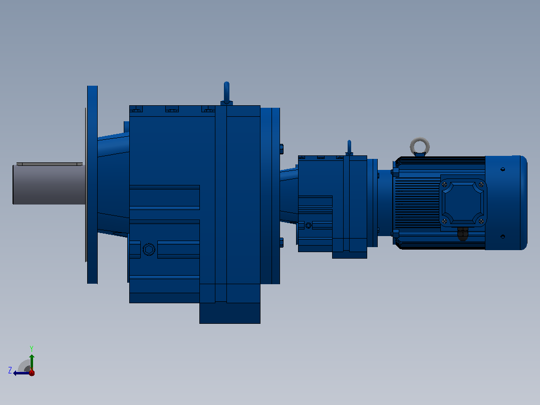 RF137R77法兰轴伸式组合型斜齿轮减速机RF137R77-Y2.2-4P-100-M1-0°-Φ450右视图