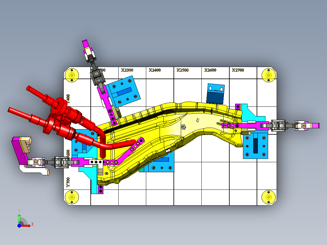 简易夹具设计数模前视图