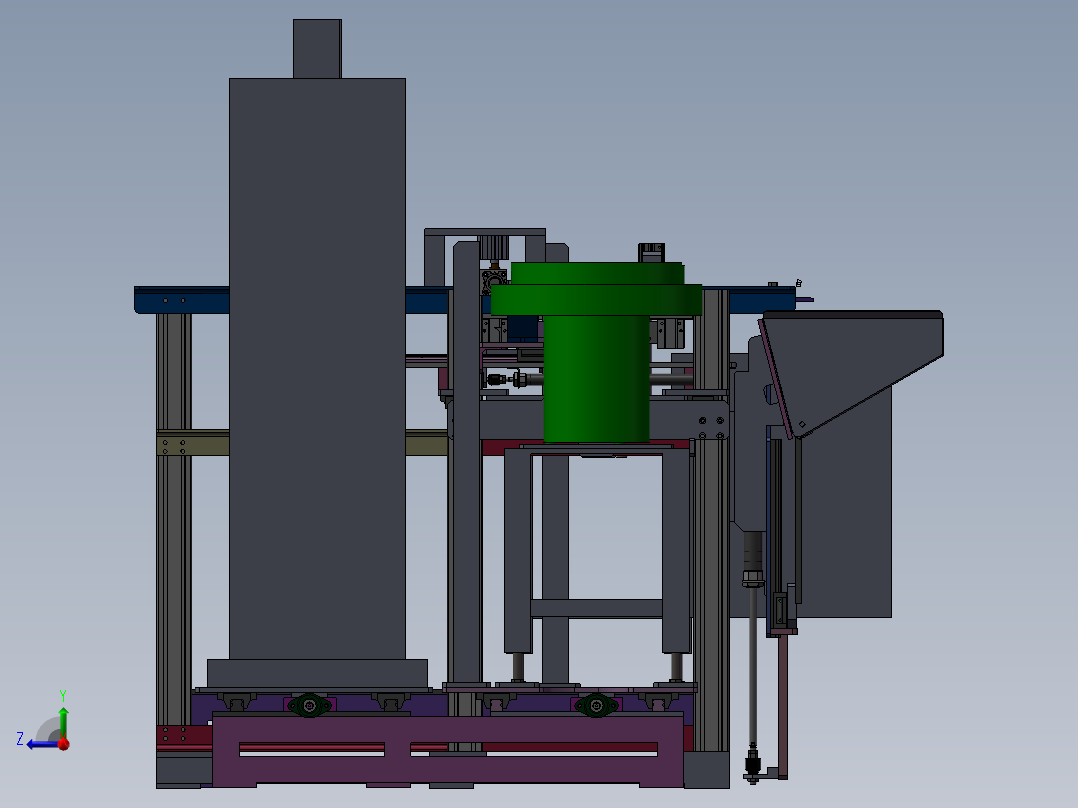 螺母自动组装成方管并焊接机sw18右视图