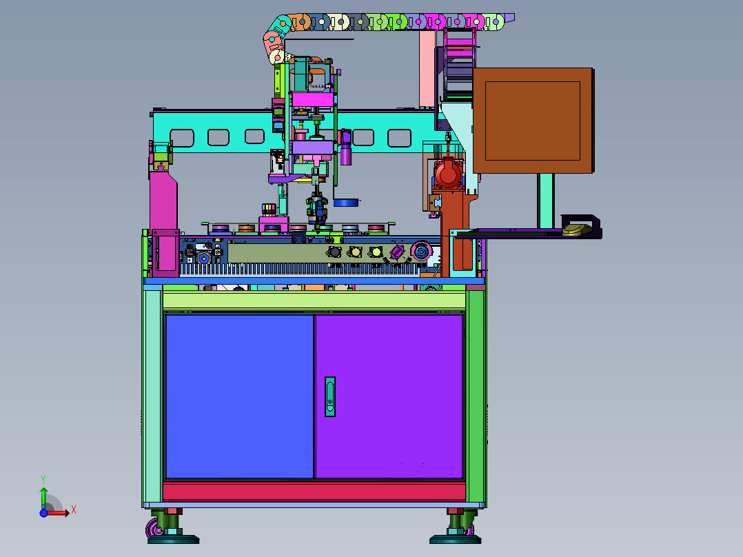 落地式阀体组装设备sw18前视图