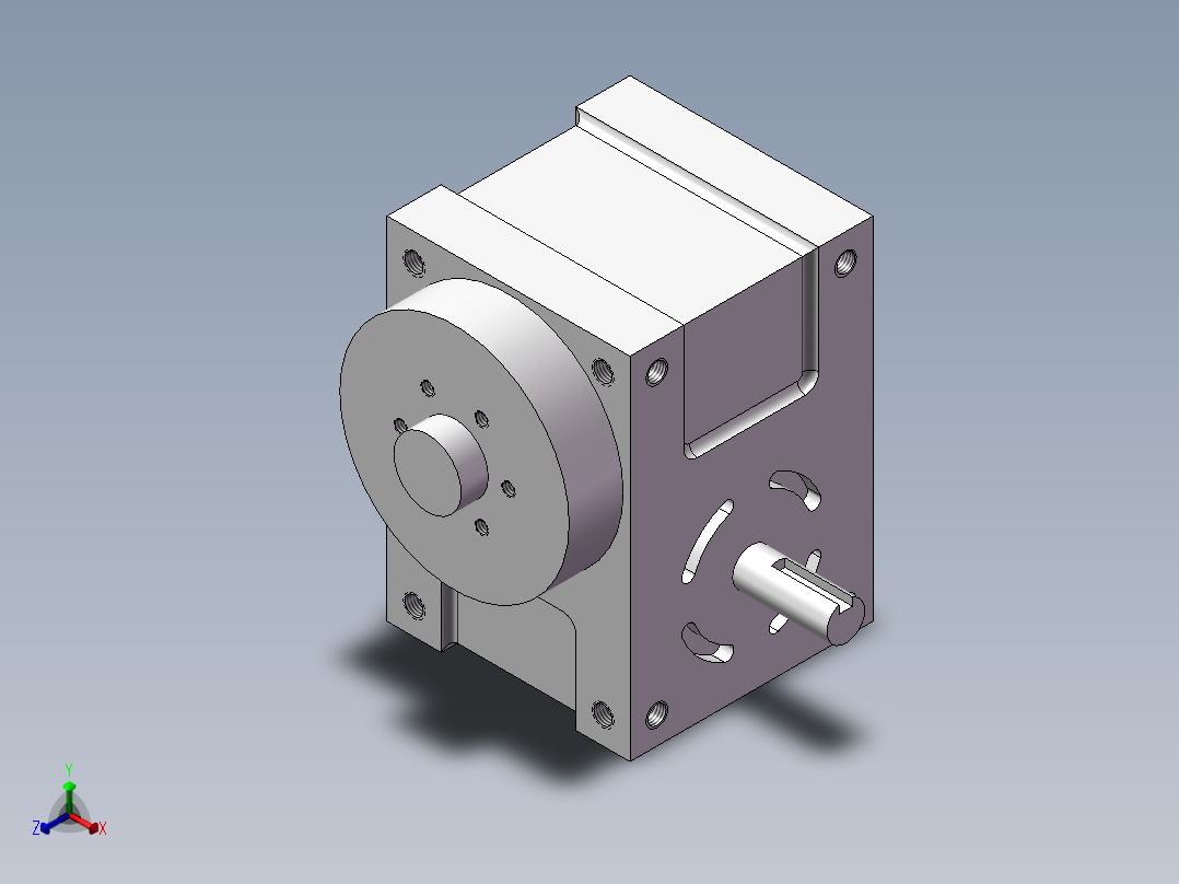 恒技45DF凸缘型分割器正等轴测图