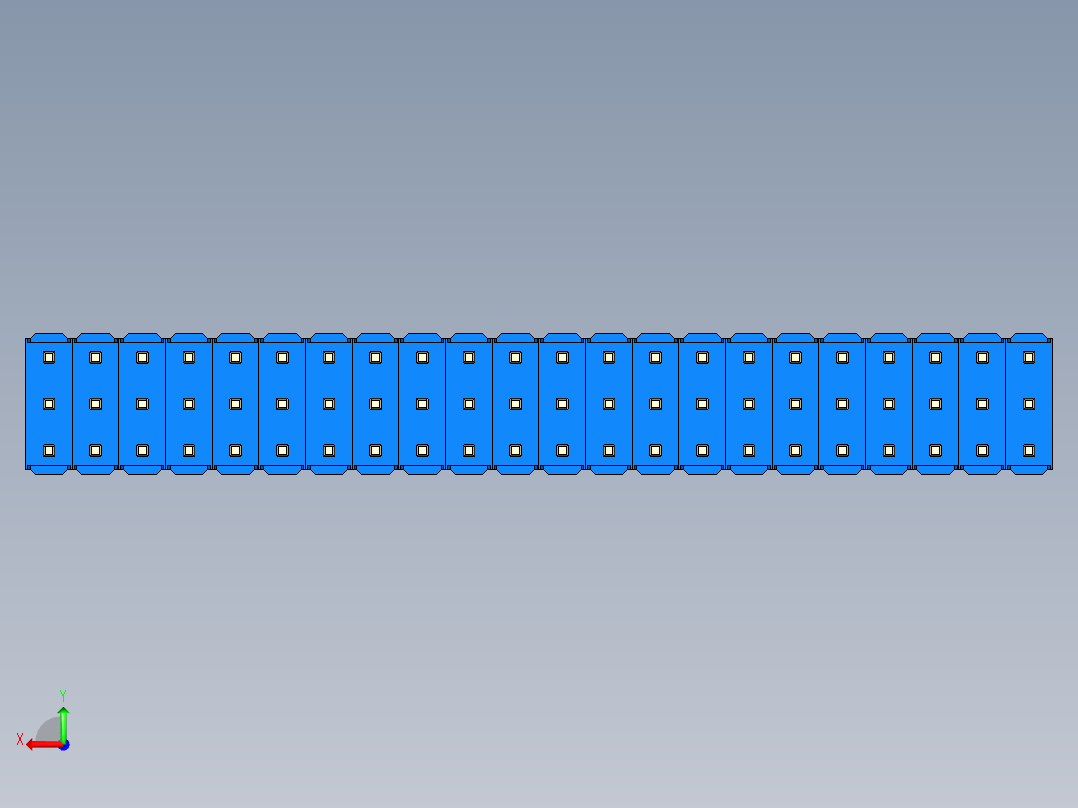 彩色公头100mil（2.54mm）系列-DS1021_blue_3x22p_100mil_Type19_rev1.0后视图