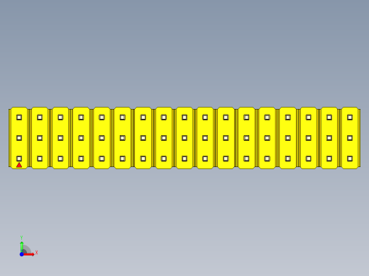 彩色公头100mil（2.54mm）系列-DS1021_yellow_3x17p_100mil_Type5_rev1.0前视缩略图