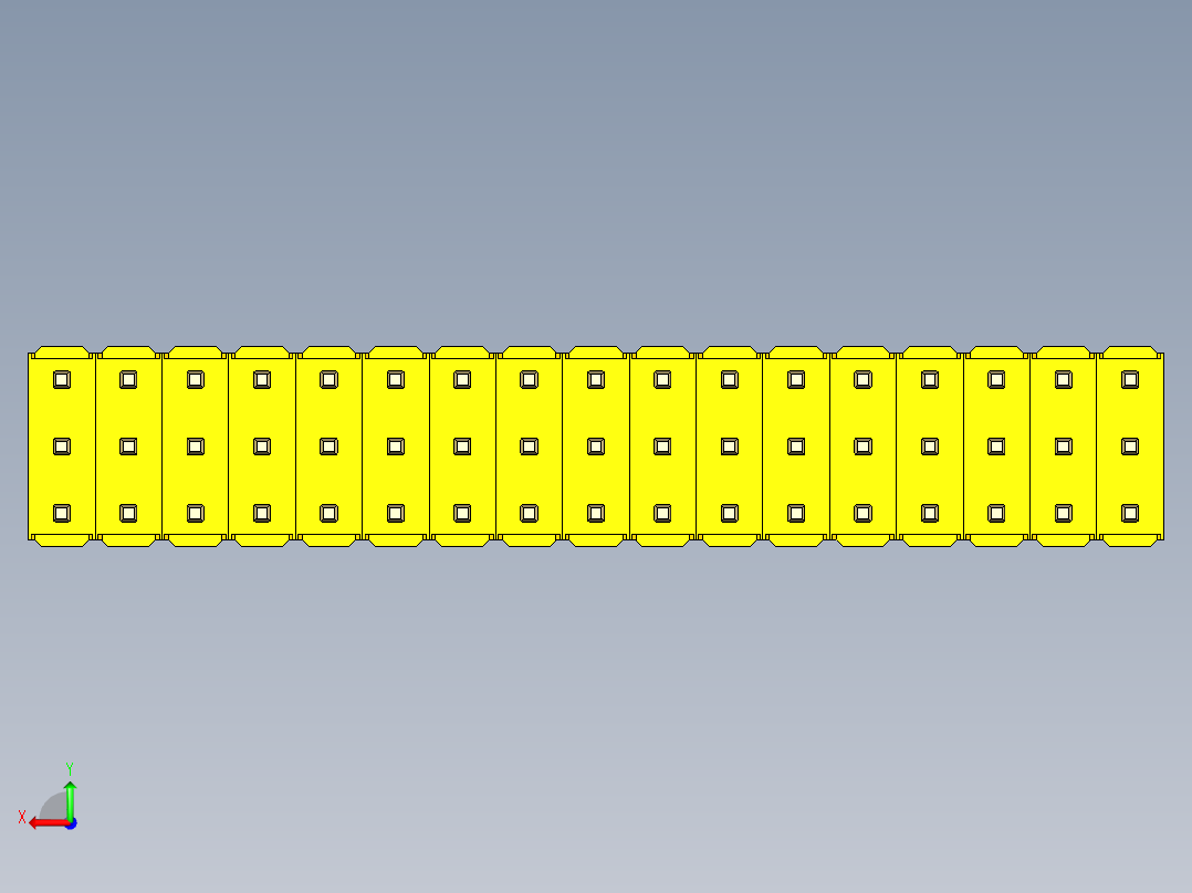 彩色公头100mil（2.54mm）系列-DS1021_yellow_3x17p_100mil_Type5_rev1.0后视图