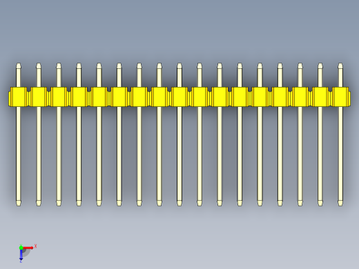 彩色公头100mil（2.54mm）系列-DS1021_yellow_3x17p_100mil_Type5_rev1.0俯视缩略图