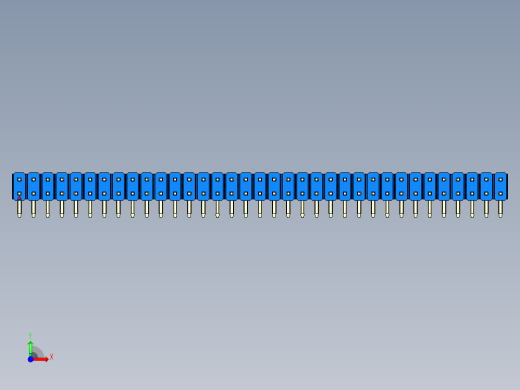 彩色公排针 100mil 2.54mm 系列-DS1022_blue_2x35p_100mil_TypeD_rev1.0前视缩略图