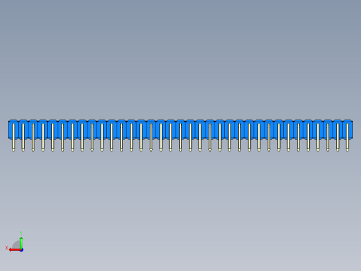 彩色公排针 100mil 2.54mm 系列-DS1022_blue_2x35p_100mil_TypeD_rev1.0后视缩略图