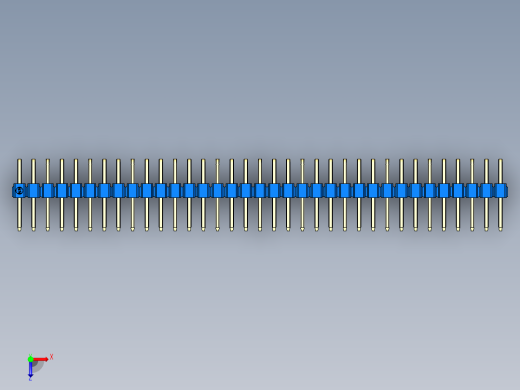 彩色公排针 100mil 2.54mm 系列-DS1022_blue_2x35p_100mil_TypeD_rev1.0俯视缩略图