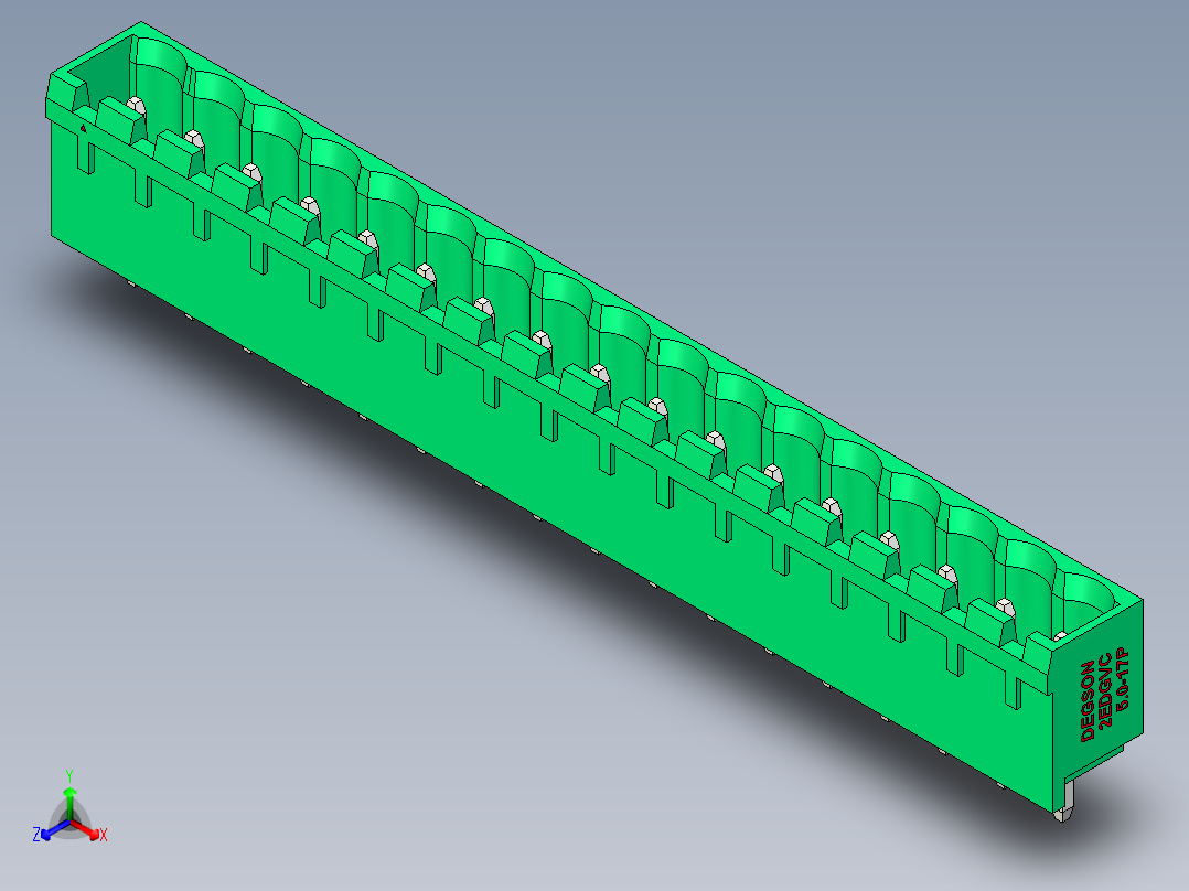 DEGSON 2EDG 系列 5.0mm 可插拔接线端子组-2EDGVC-5.0-17P-14-00AH主视图