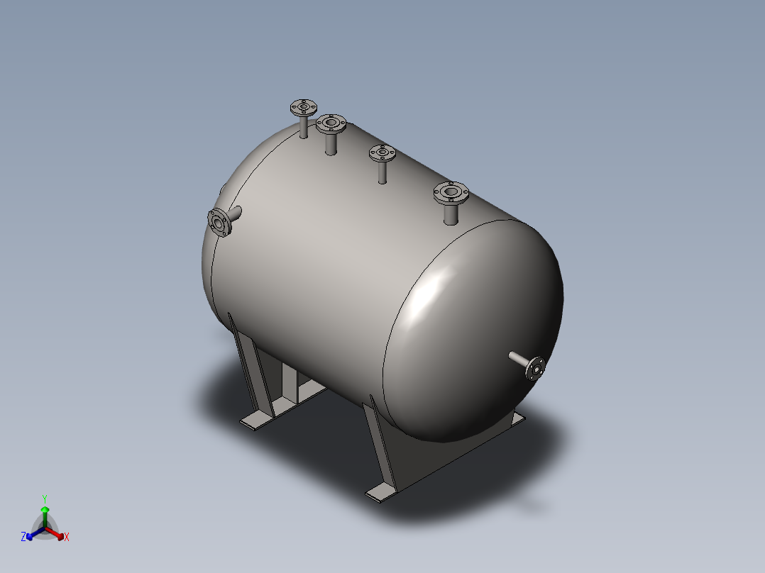 1000L卧罐正等轴测图