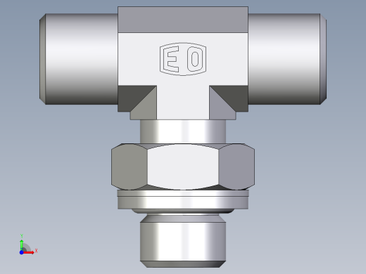 卡套式工业通用硬管接头EO_Adjustable_locknut_branch_tee_TEE06SROMDCF前视缩略图