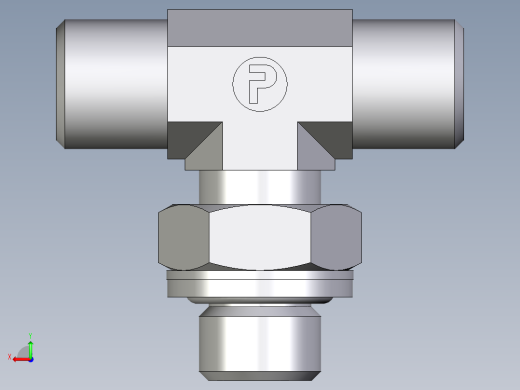 卡套式工业通用硬管接头EO_Adjustable_locknut_branch_tee_TEE06SROMDCF后视缩略图