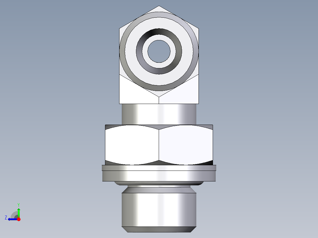 卡套式工业通用硬管接头EO_Adjustable_locknut_branch_tee_TEE06SROMDCF右视图