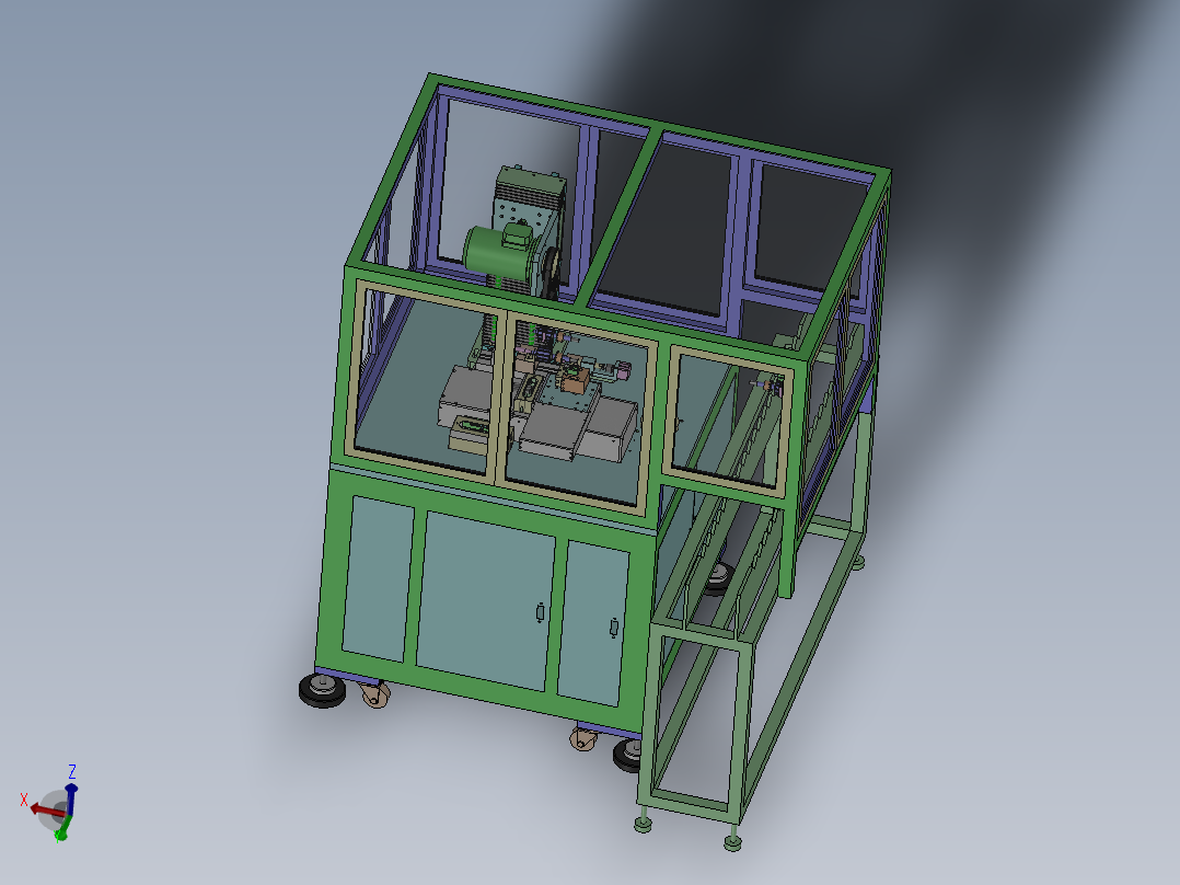 全自动单刀双伺服精车机(三木转子)sw18可编辑+工程图