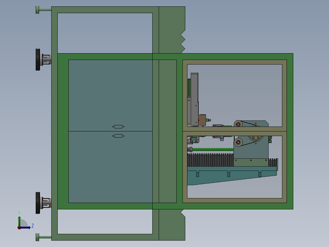 全自动单刀双伺服精车机(三木转子)sw18可编辑+工程图左视图