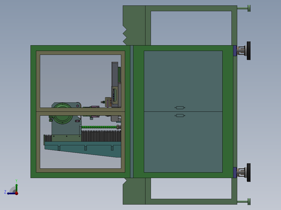 全自动单刀双伺服精车机(三木转子)sw18可编辑+工程图右视图