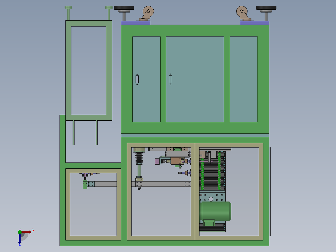 全自动单刀双伺服精车机(三木转子)sw18可编辑+工程图俯视图