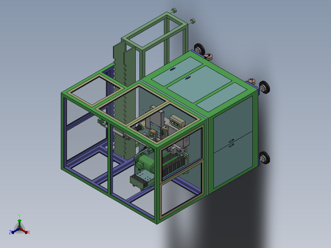 全自动单刀双伺服精车机(三木转子)sw18可编辑+工程图正等轴测图