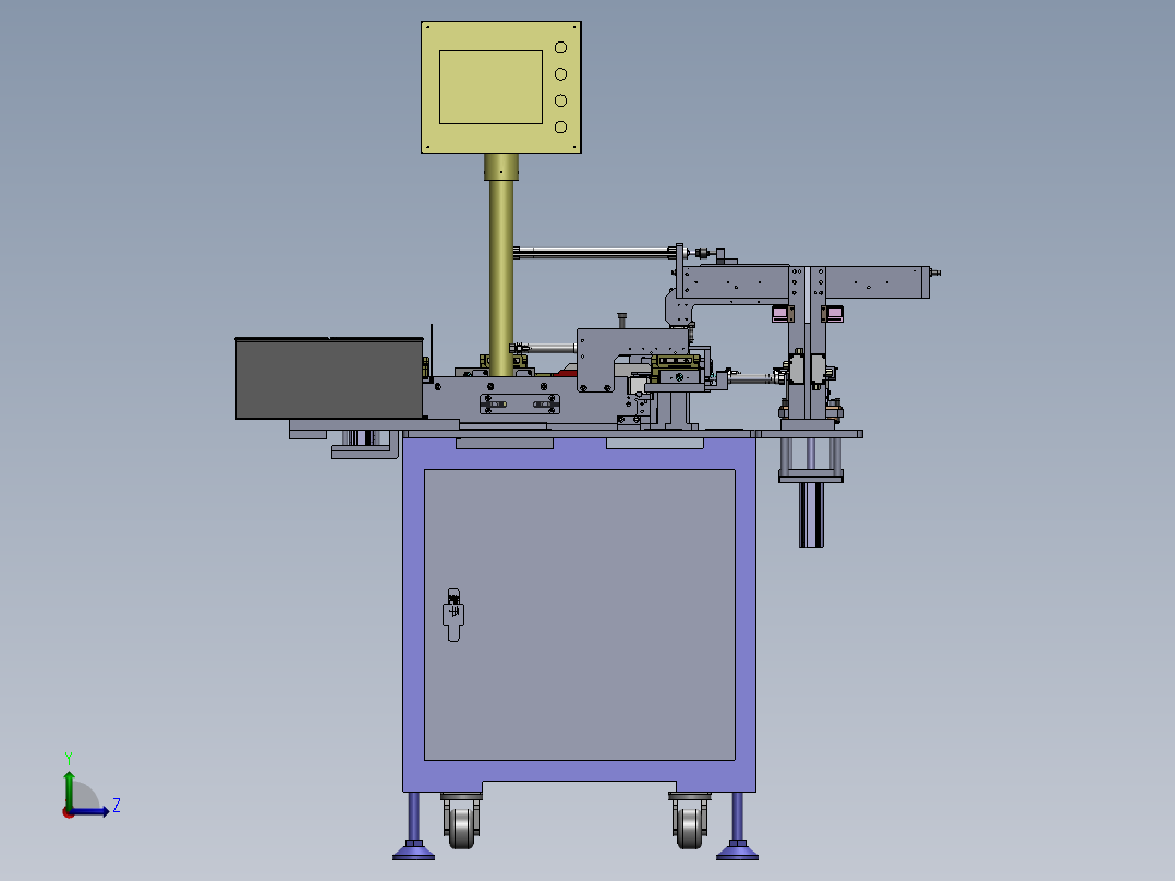 一种产线开治具下料设备sw18可编辑左视图