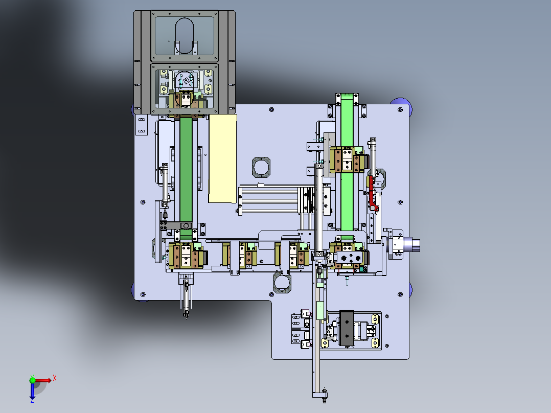 一种产线开治具下料设备sw18可编辑俯视图