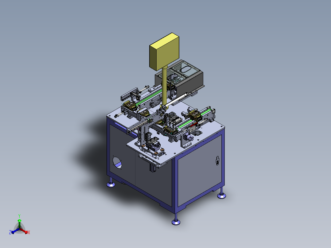 一种产线开治具下料设备sw18可编辑正等轴测图