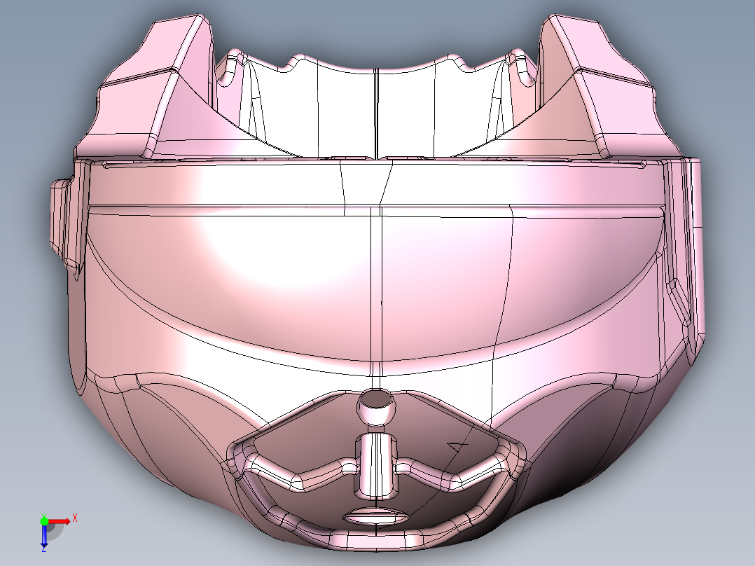 逆向建模头 盔 KS033俯视图