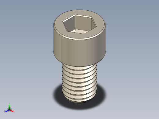 Screw_DIN_912_M12x18F_A2.STEP公制内六角螺钉
