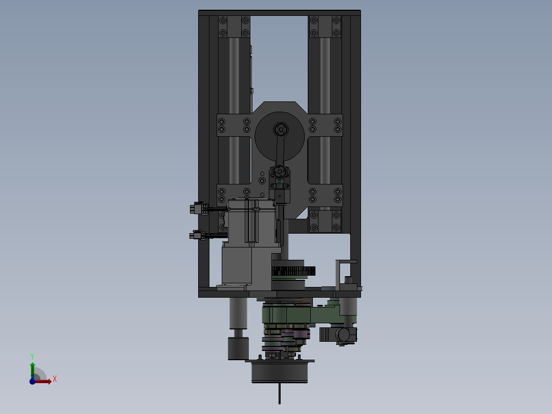 数控裁布机刀头组件前视图