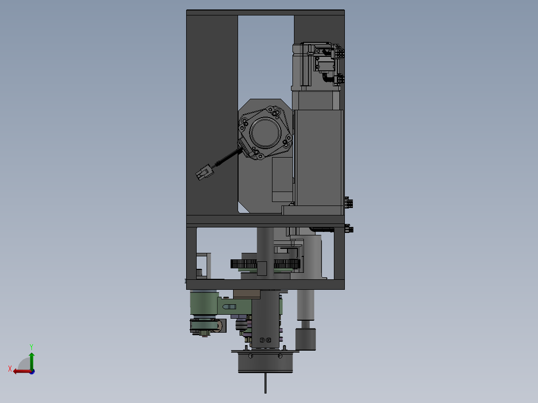 数控裁布机刀头组件后视图