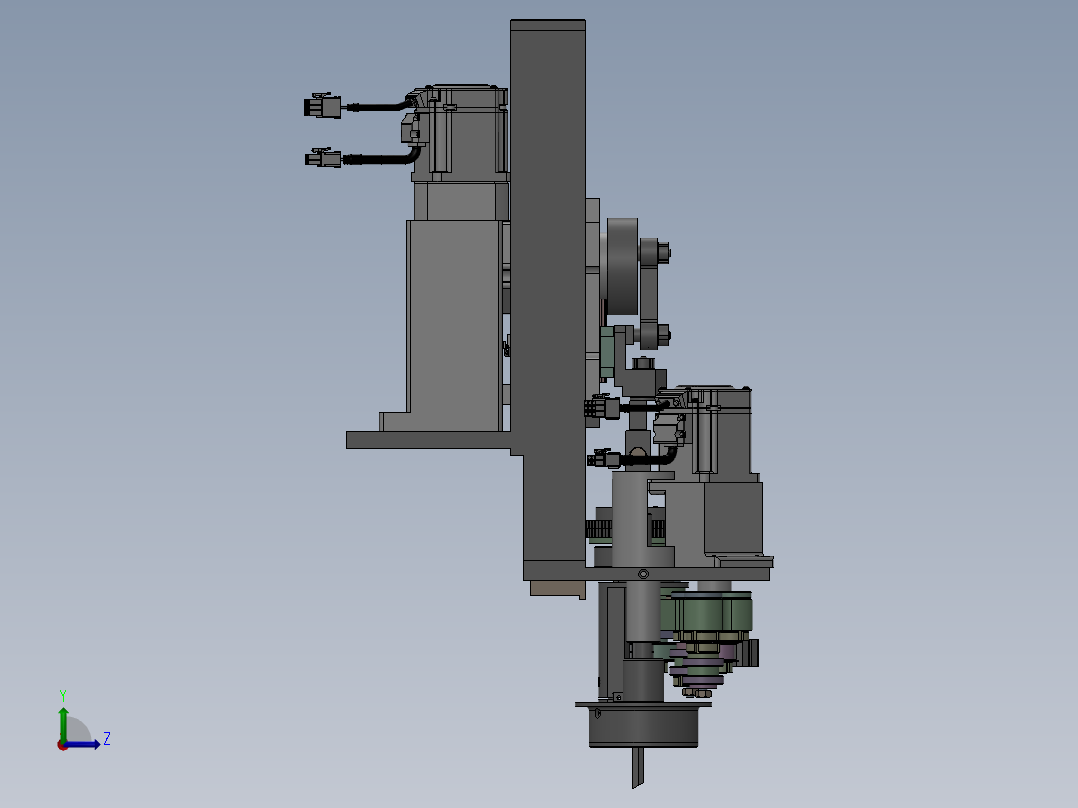 数控裁布机刀头组件左视图