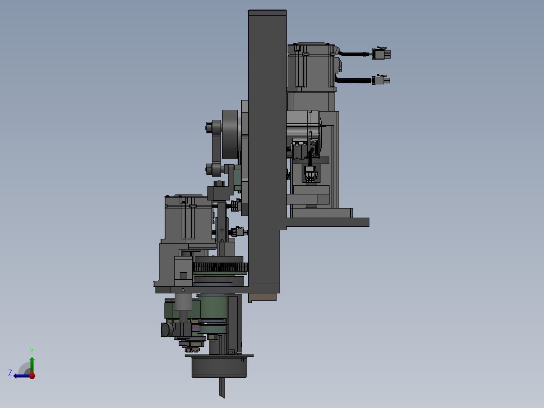 数控裁布机刀头组件右视图