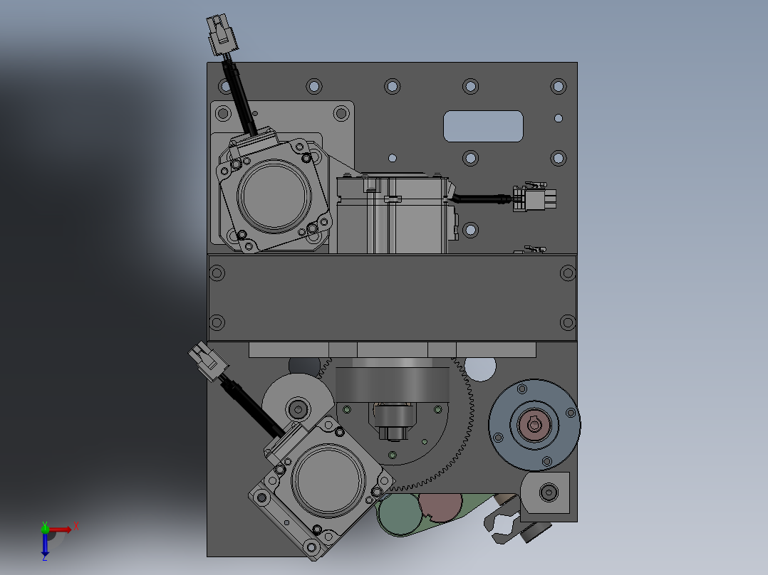 数控裁布机刀头组件俯视图