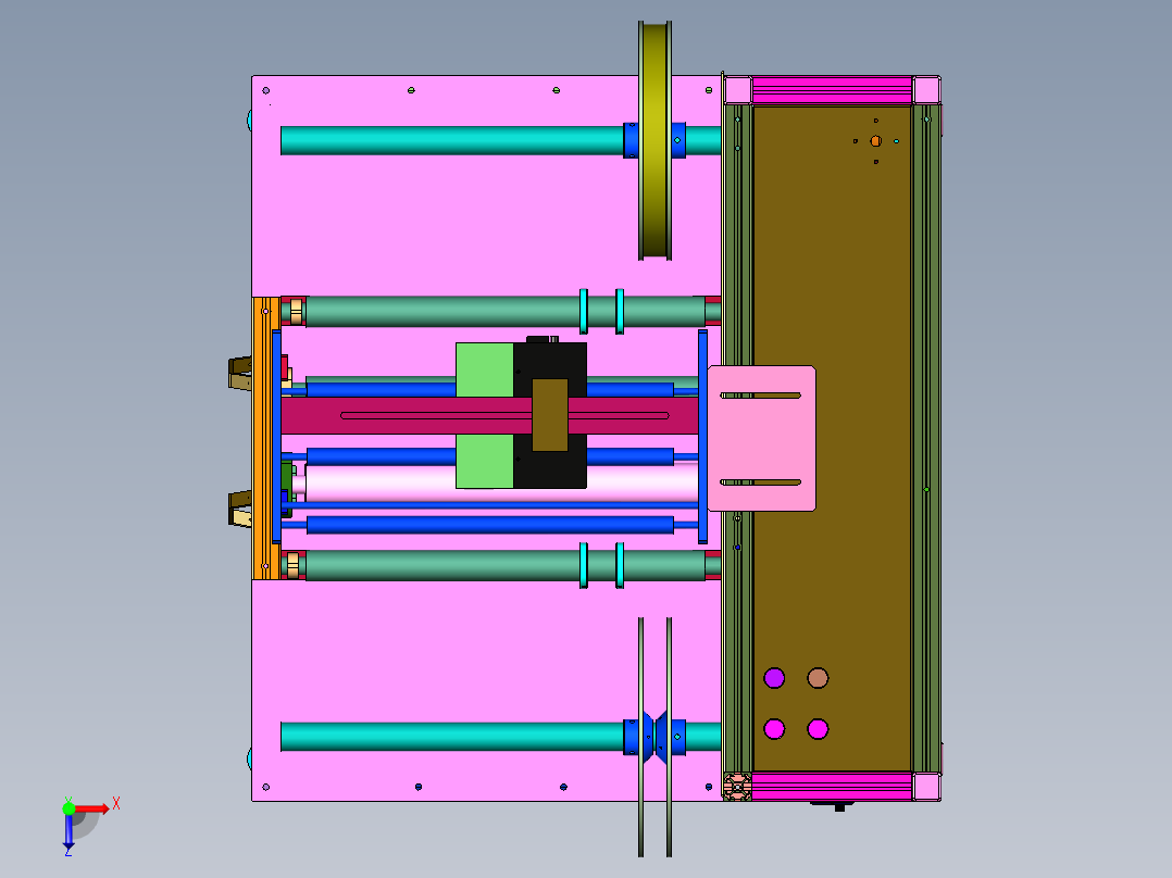 标签生产用可调节复卷机俯视图