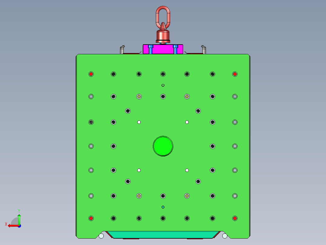 蔚来汽车机舱装饰板1+1塑胶模具后视图