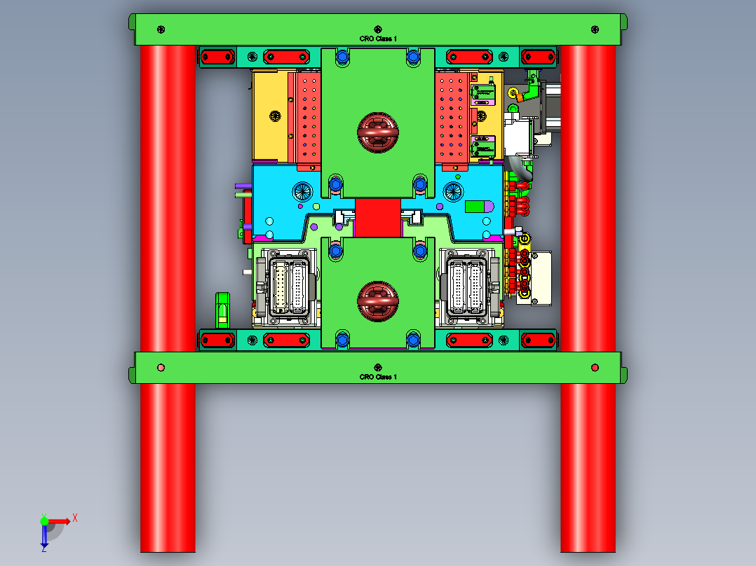 蔚来汽车机舱装饰板1+1塑胶模具俯视图