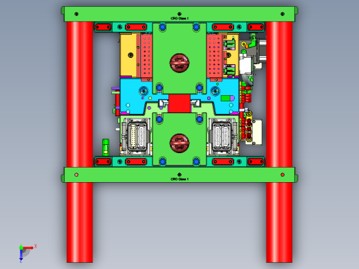 蔚来汽车机舱装饰板1+1塑胶模具俯视缩略图