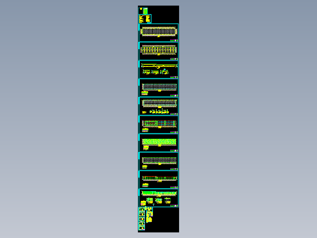 黄冈某24米跨钢结构厂房图纸