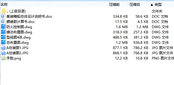 集装箱船总体设计含7张CAD图