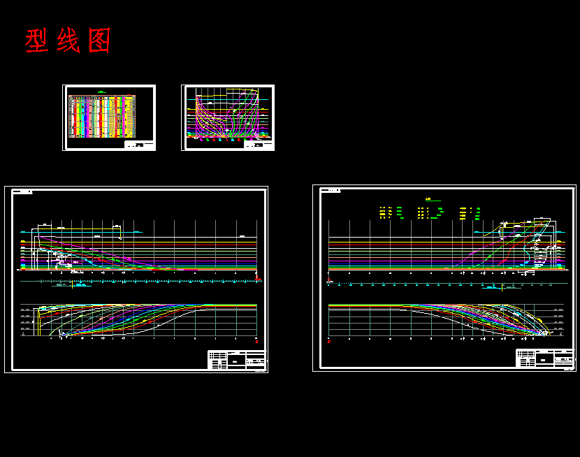 集装箱船总体设计含7张CAD图