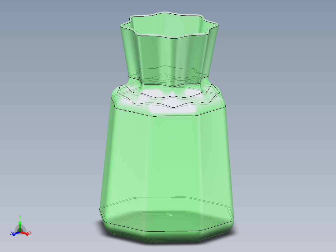 多边形瓶子主视图