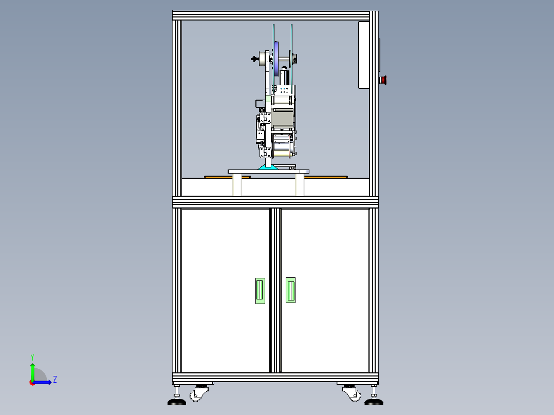 手机电池盖贴标机（也可适用于PCB板条码贴装）左视图