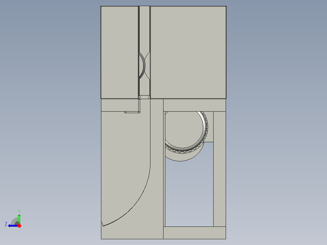圆形截面管材滚切机右视图