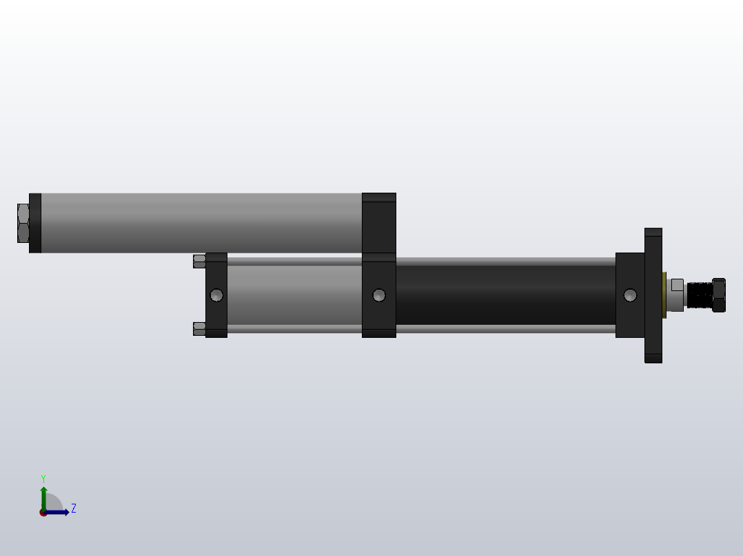 MPT-3T系列标准型[MPT-63-200-10-3T-M2-S1-0°]气压增压缸左视图
