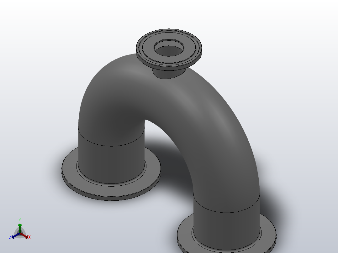 180°卡式U型三通[1506209-200075]主视图