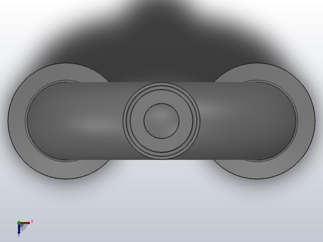 180°卡式U型三通[1506209-200075]俯视图