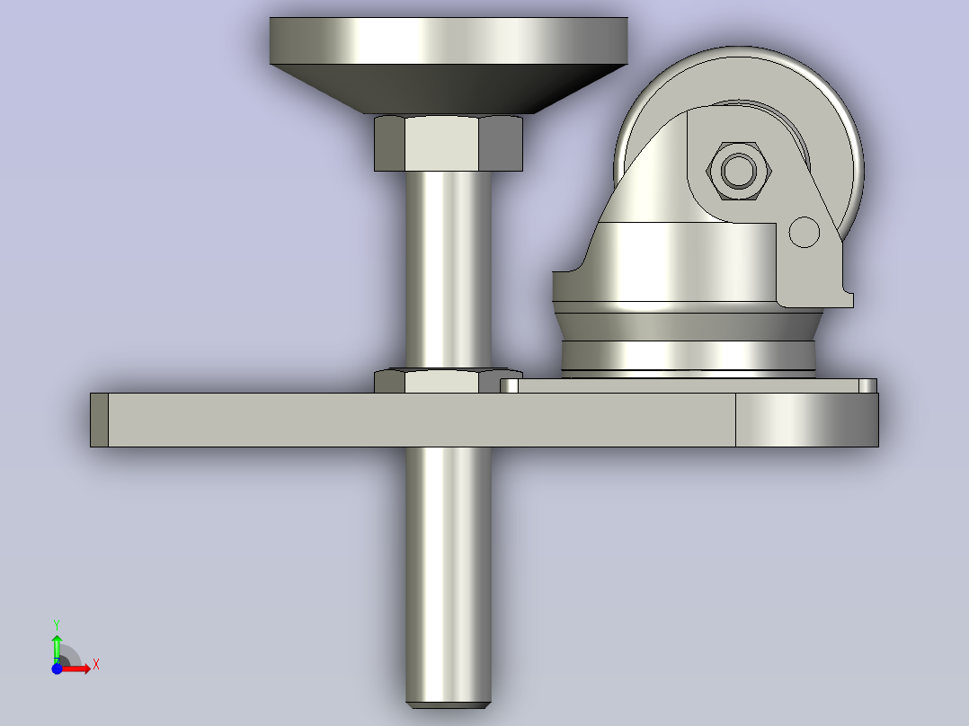 LSZ118004-02-01-22A左脚轮脚杯组件前视图